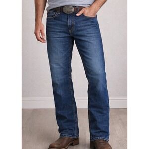 Wrangler Retro Relaxed Boot Cut Jeans Men's 30x34 Dark Wash Stretch Cowboy